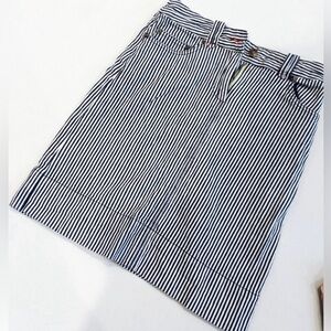 Boden Navy Striped Denim Skirt Size 2